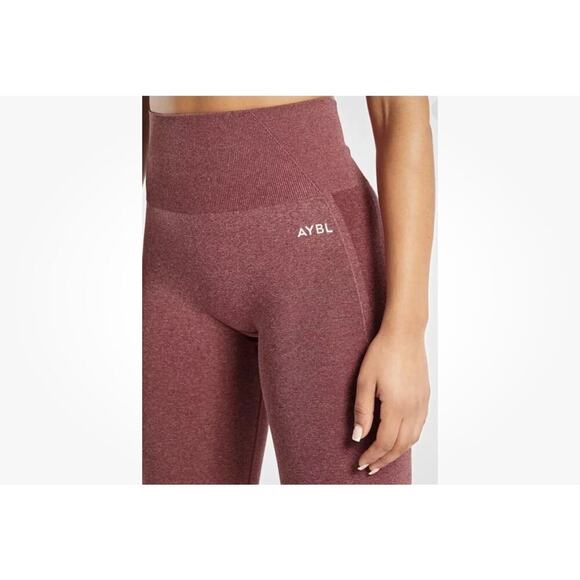 AYBL High Rise Red Marl Leggings Seamless Medium - Picture 5 of 8